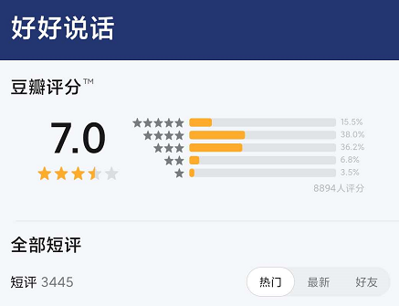 （图书《好好说话》的短评显示界面截图 来源：豆瓣App）